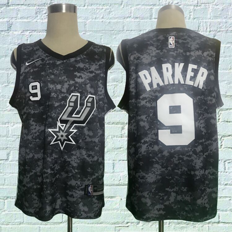 Men San Antonio Spurs #9 Parker Black City Edition Nike NBA Jerseys